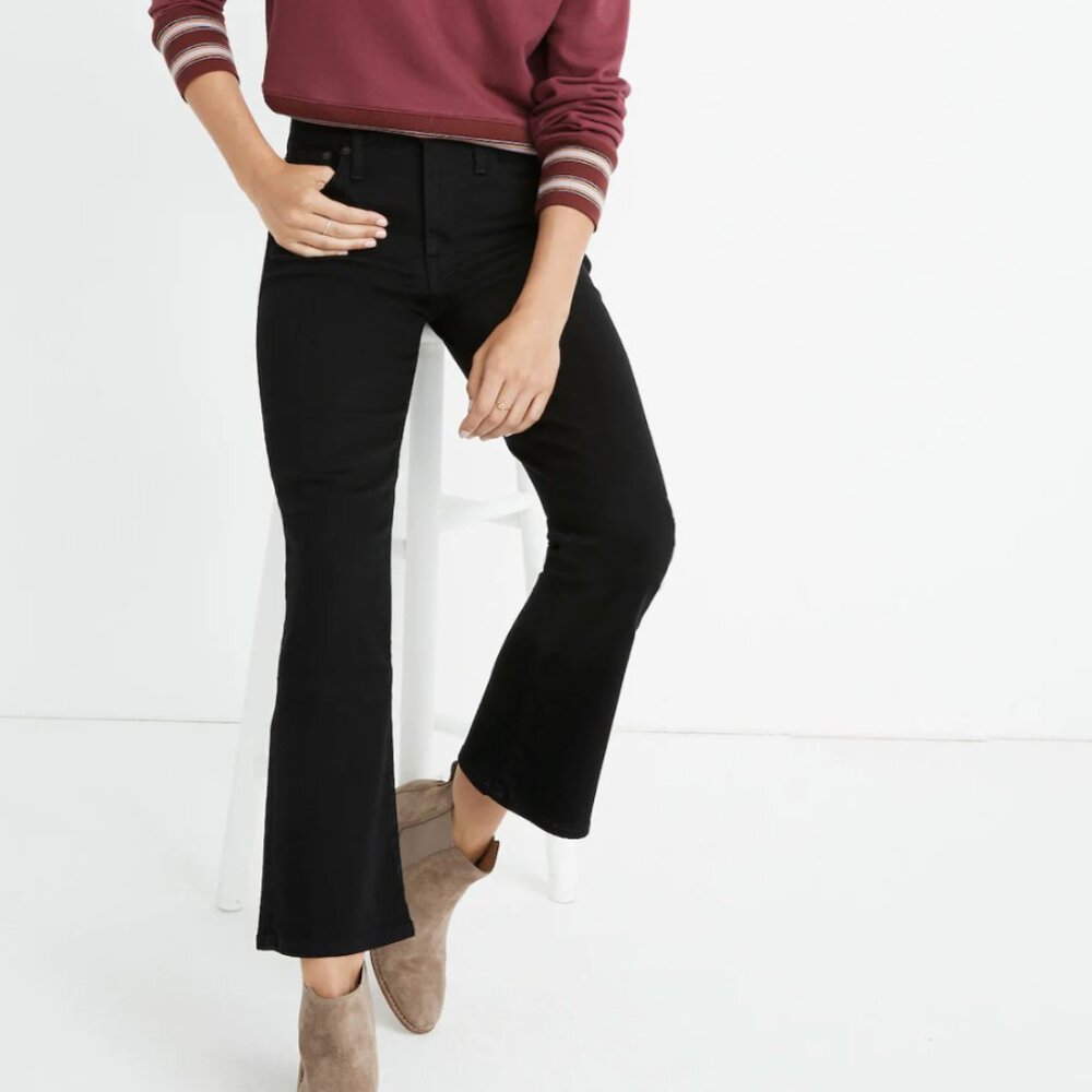 Madewell Cali Demi-Boot Jeans in Black Size 26